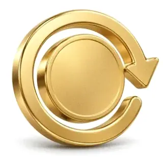 Gold circular arrow — Eq9