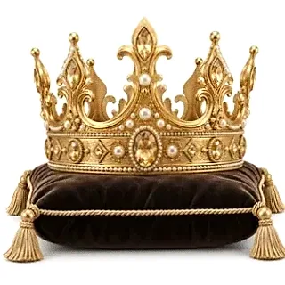 Gold crown on cushion — Eq9