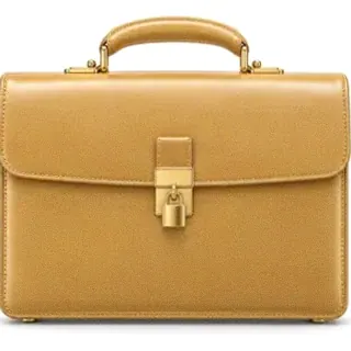 Locked leather briefcase — Eq9