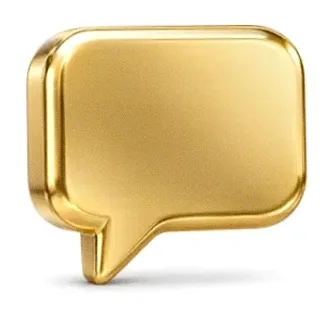 Gold speech bubble — Eq9